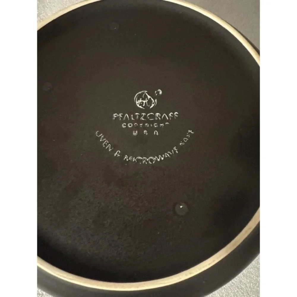 Pfaltzgraff Vintage Black Geometric Casserole Dish with Lid Made in USA